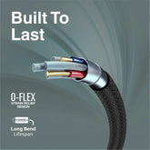 Promate, XCord-AC, Super Flexible Data and Charge USB-C Cable - Black Promate